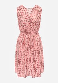 Renee - Różowa Kopertowa Sukienka z Wiskozy bez Rękawów z Gumkami w Talii Ciceru. Kolor: różowy. Materiał: wiskoza. Długość rękawa: bez rękawów. Sezon: wiosna, lato. Typ sukienki: kopertowe #5