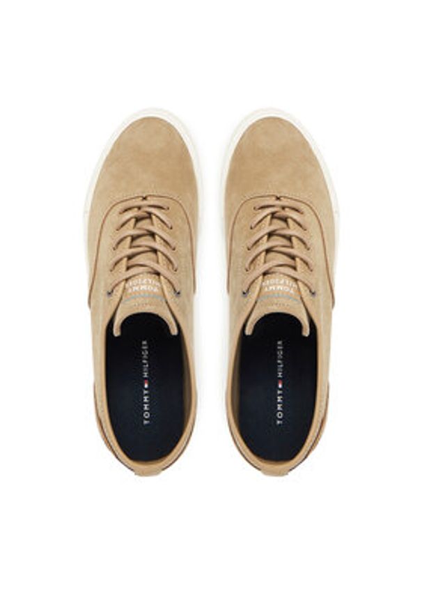 TOMMY HILFIGER - Tommy Hilfiger Tenisówki Hi Vulc Low Oxford Suede FM0FM05401 Beżowy. Kolor: beżowy. Materiał: zamsz, skóra