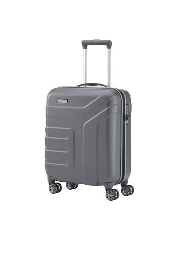 Travelite - TRAVELITE VECTOR Walizka mała 40L Anthrazit 4-koła. Kolor: szary. Materiał: materiał