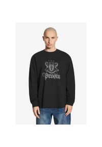 Koszulka sportowa męska Prosto Crest z długim rękawem. Kolor: czarny. Długość rękawa: długi rękaw. Długość: długie. Styl: sportowy #1