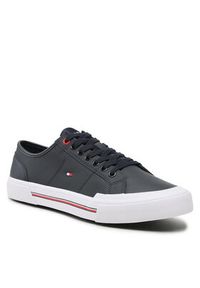 TOMMY HILFIGER - Tommy Hilfiger Tenisówki Core Corporate Vulc Leather FM0FM04561 Granatowy. Kolor: niebieski. Materiał: skóra