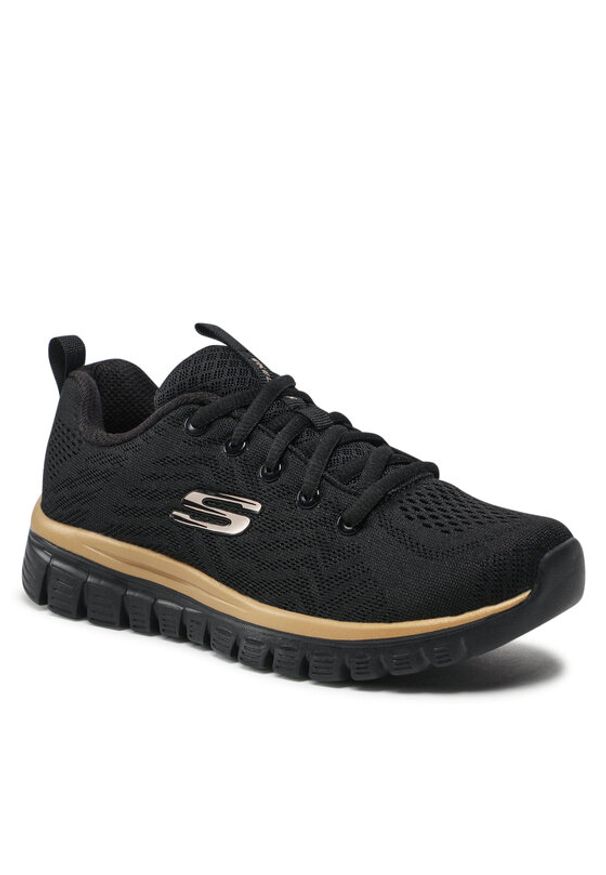skechers - Skechers Sneakersy 12615 BKRG Czarny. Kolor: czarny. Materiał: materiał
