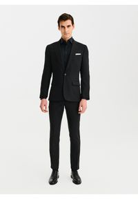Pako Lorente - PAKO LORENTE – Czarne spodnie ganiturowe. Kolor: czarny. Materiał: poliester, elastan, wiskoza. Wzór: gładki. Styl: elegancki, młodzieżowy #8
