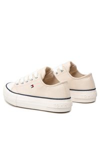 TOMMY HILFIGER - Tommy Hilfiger Trampki Low Cut Lace-Up Sneaker T3A4-32118-0890 M Beżowy. Kolor: beżowy. Materiał: materiał #4