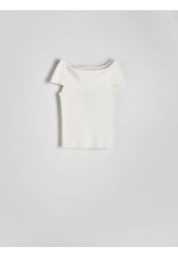 Reserved - Dzianinowa bluzka z wiskozą - złamana biel. Materiał: dzianina, wiskoza #1
