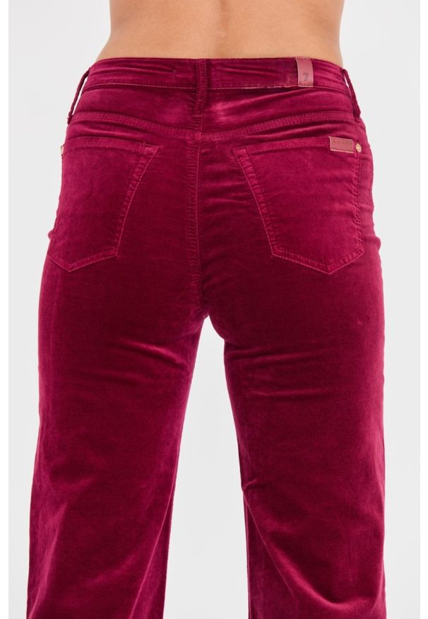 7 FOR ALL MANKIND Bordowe damskie spodnie Modern Dojo Velvet, Rozmiar 28. Kolor: czerwony