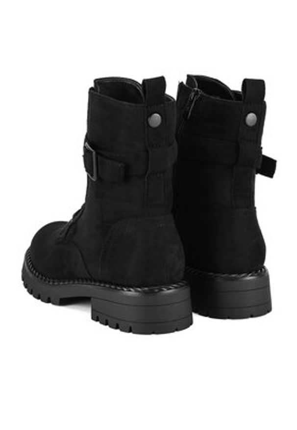 DeeZee Trzewiki WS6111-27 Czarny. Kolor: czarny. Materiał: materiał