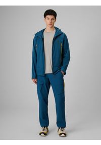 4f - 4F Kurtka softshell wiatroodporna membrana 8000 męska - turkusowa S. Kolor: turkusowy. Materiał: softshell. Długość: długie #2