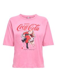only - ONLY T-Shirt Coca Cola 15355794 Różowy Regular Fit. Kolor: różowy. Materiał: bawełna #3