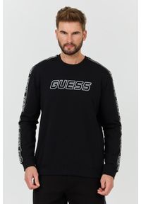 Guess - GUESS Czarna męska bluza z lampasami Arlo, Rozmiar XXL. Kolor: czarny
