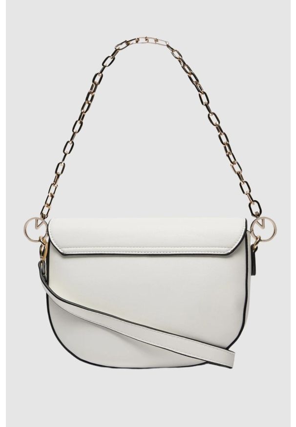 Valentino by Mario Valentino - VALENTINO Biała torebka Coney Flap Bag. Kolor: biały. Wzór: paski