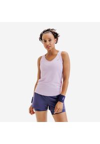 KUIKMA - Koszulka tenisowa damska na ramiączka Kuikma TTK Light. Kolor: fioletowy. Materiał: poliester, poliamid, materiał. Długość rękawa: na ramiączkach. Sport: tenis #1