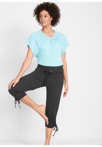 bonprix - Spodnie rybaczki z marszczeniem, z mieszanki wiskozy. Kolor: czarny. Materiał: wiskoza #3