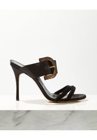 MANOLO BLAHNIK - Czarne sandały z klamrą Guey. Zapięcie: klamry. Kolor: czarny. Wzór: aplikacja, paski #4