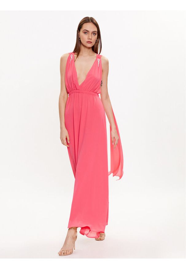 ViCOLO Sukienka wieczorowa TE0028 Różowy Regular Fit. Kolor: różowy. Materiał: syntetyk. Styl: wizytowy