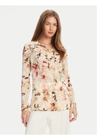 Guess Koszula W5YH0X WDW82 Beżowy Regular Fit. Kolor: beżowy. Materiał: syntetyk