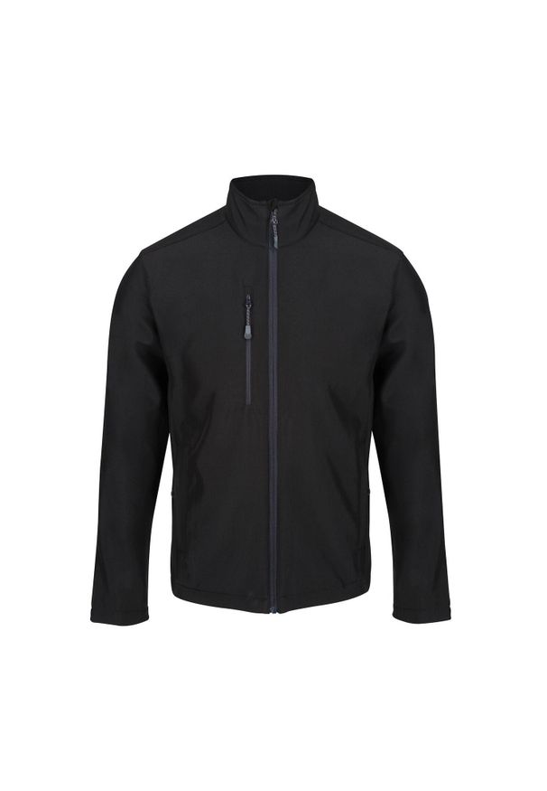 Regatta - Męski Softshell Honestly Made. Kolor: czarny. Materiał: softshell. Sport: turystyka piesza