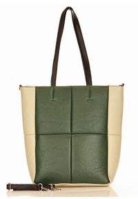 MAZZINI - Zielona Oryginalna Torba Skórzana Shopper Bag XL. Kolor: zielony. Materiał: skórzane #1