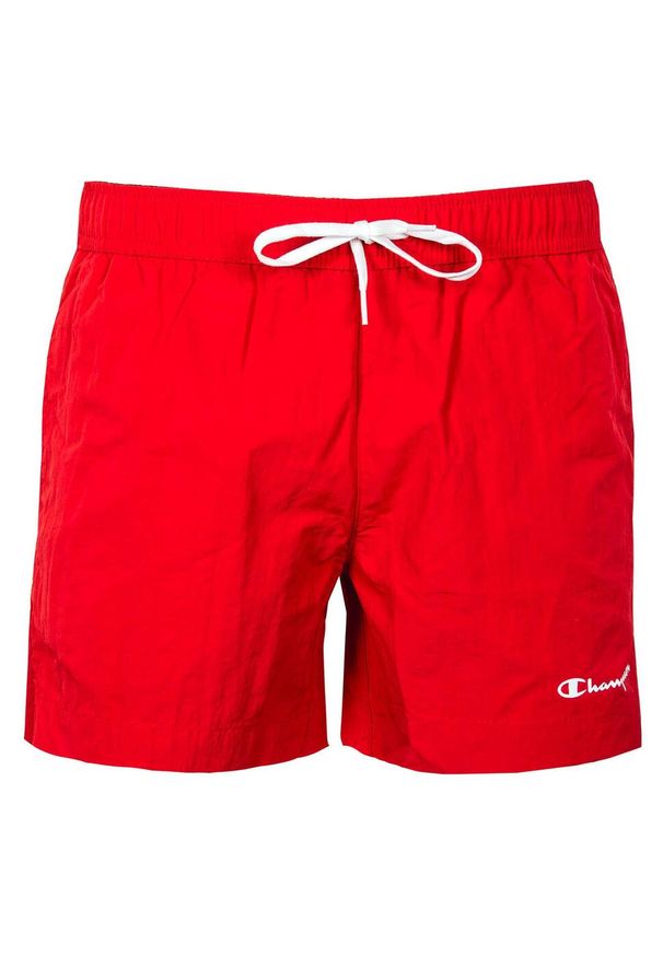 Champion - Strój kąpielowy Męski Script Logo. Kolor: czerwony. Styl: sportowy