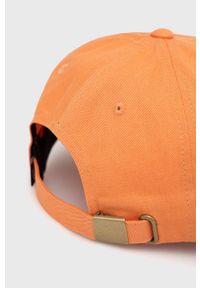 Vans czapka bawełniana kolor pomarańczowy z aplikacją. Kolor: pomarańczowy. Materiał: bawełna. Wzór: aplikacja