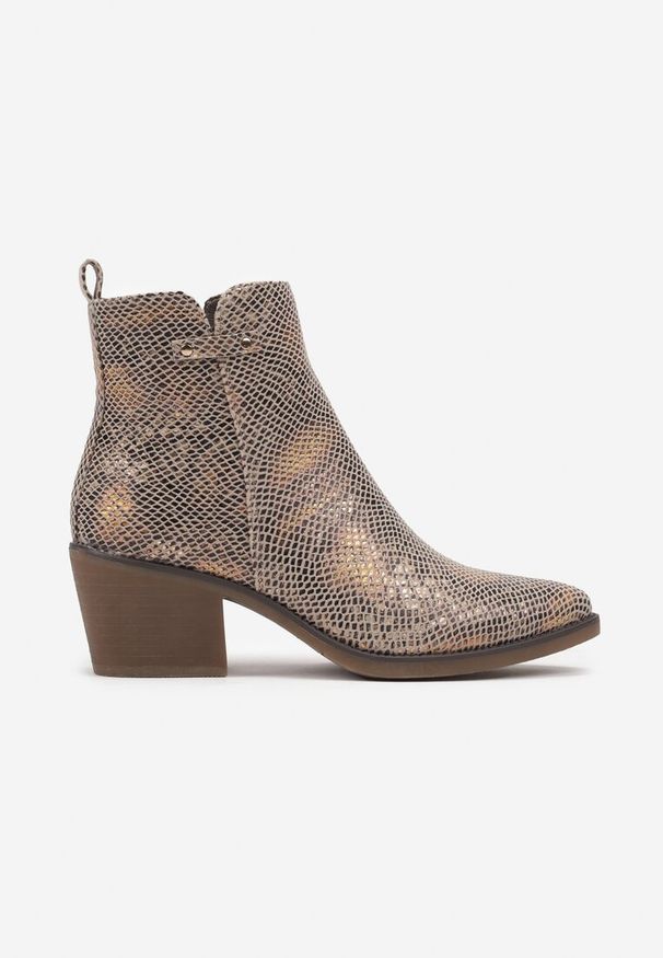 Born2be - Żółte Botki w Stylu Kowbojek na Obcasie z Nitami Ferida. Okazja: na co dzień. Kolor: żółty. Materiał: jeans. Obcas: na obcasie. Styl: casual. Wysokość obcasa: średni