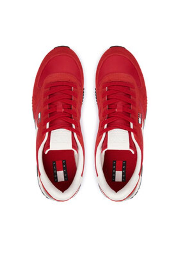 Tommy Jeans Sneakersy Tjm Eva Runner Mix Material EM0EM01737 Czerwony. Kolor: czerwony. Materiał: zamsz, skóra