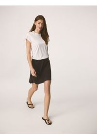 Reserved - Spódnica mini z cupro i wiskozą - ciemnobrązowy. Kolor: brązowy. Materiał: wiskoza #1