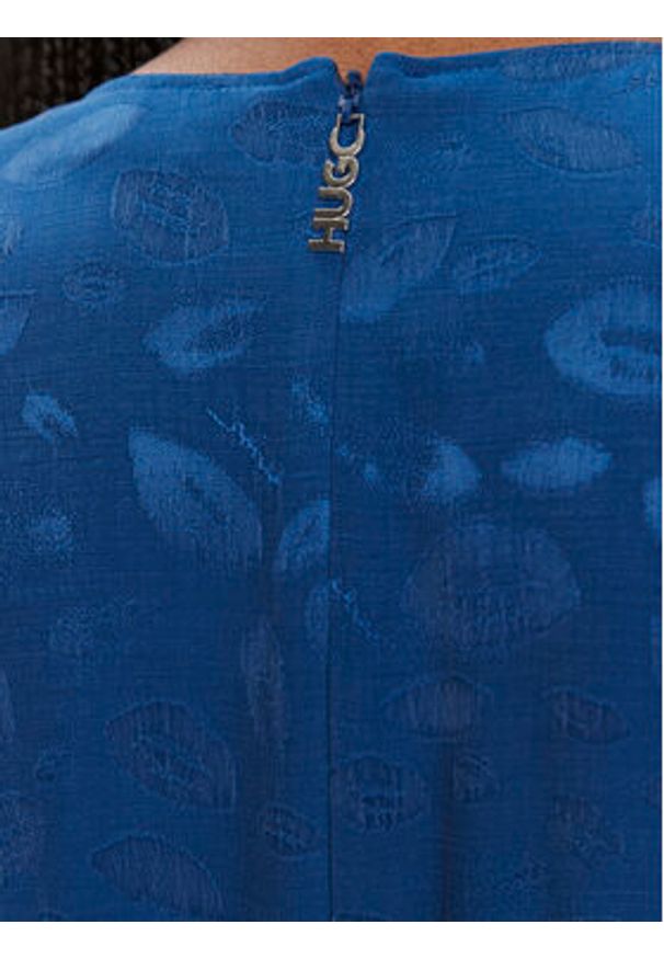 Hugo - HUGO Sukienka codzienna Kaminna 50504499 Niebieski Regular Fit. Okazja: na co dzień. Kolor: niebieski. Materiał: wiskoza. Typ sukienki: proste. Styl: casual