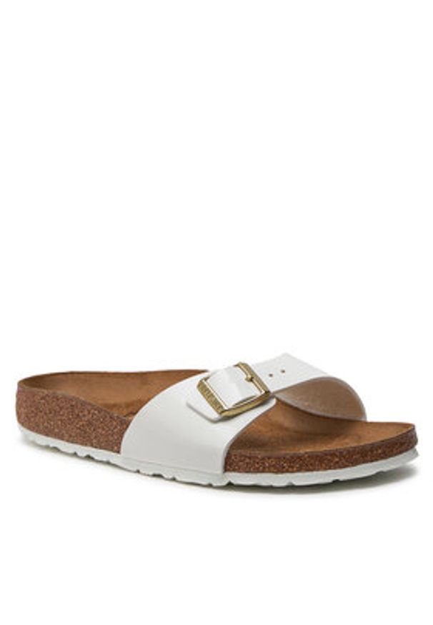 Birkenstock Klapki Madrid 1005310 Biały. Kolor: biały. Materiał: skóra