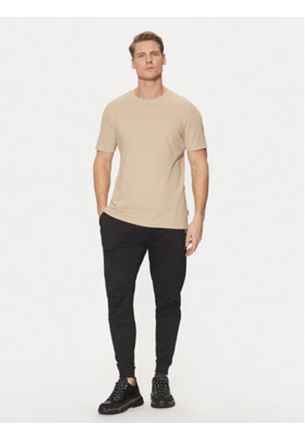BOSS T-Shirt Tiburt 240 50452680 Beżowy Regular Fit. Kolor: beżowy. Materiał: bawełna