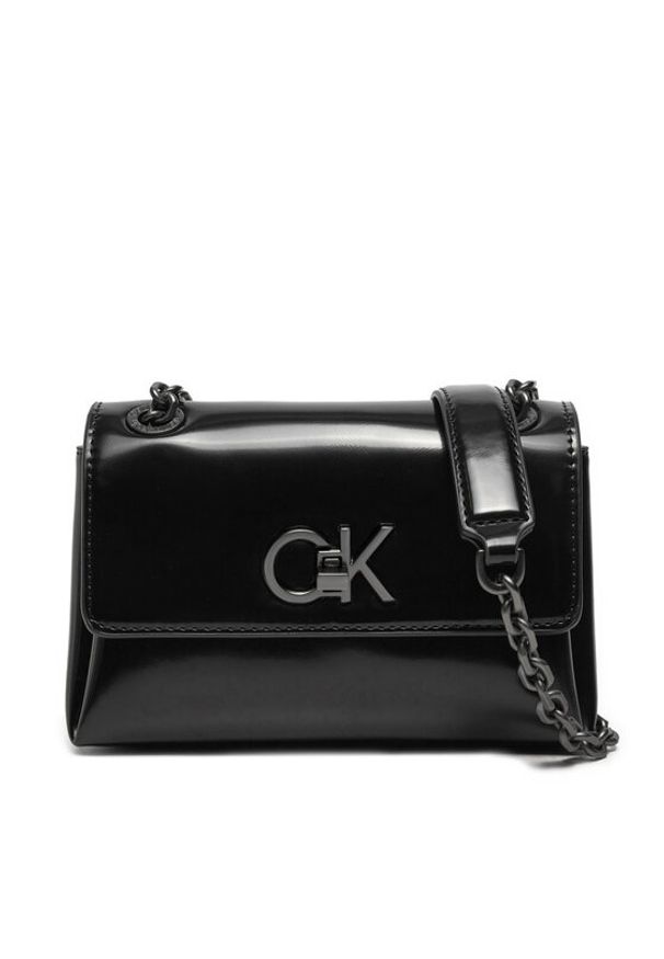 Calvin Klein Torebka Re-Lock Sm Shoulder K60K612558 Czarny. Kolor: czarny. Materiał: skórzane