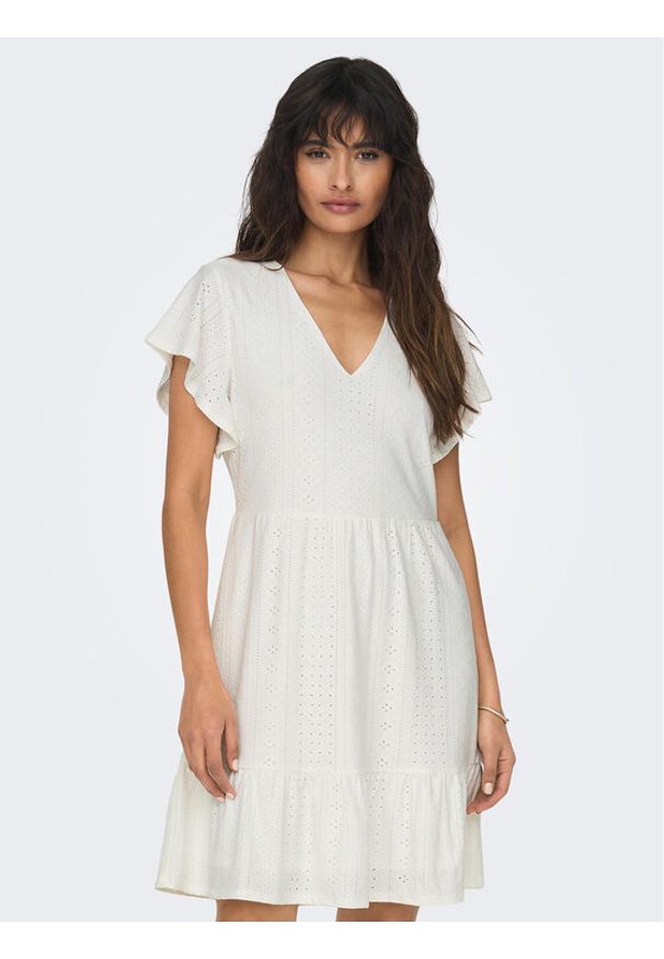 only - ONLY Sukienka codzienna 15289687 Biały Regular Fit. Okazja: na co dzień. Kolor: biały. Materiał: syntetyk. Typ sukienki: proste. Styl: casual