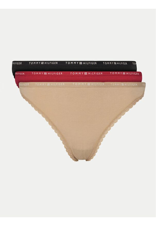 TOMMY HILFIGER - Tommy Hilfiger Komplet stringów UW0UW05954 Kolorowy. Materiał: bawełna. Wzór: kolorowy