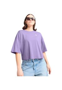 Koszulka Puma Wardrobe Ess Oversized Short Tee Bl, Kobiety. Kolor: fioletowy. Materiał: bawełna, materiał
