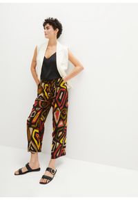 bonprix - Spodnie culotte z lejącej wiskozy. Kolor: czerwony. Materiał: wiskoza. Sezon: lato #2