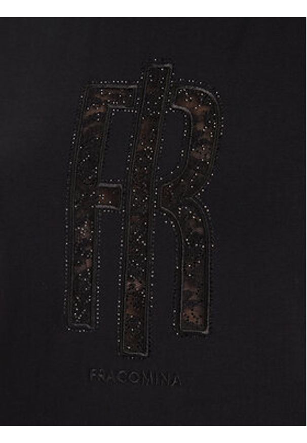 Fracomina T-Shirt FR25WT3059J401G1 Czarny Regular Fit. Kolor: czarny. Materiał: bawełna