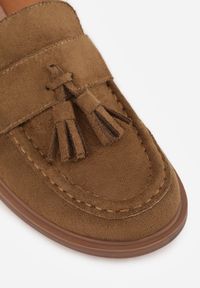 Born2be - Ciemnobeżowe Mokasyny VICES ze Skórzaną Wkładką i Frędzlami Leuconisse. Okazja: na co dzień. Kolor: beżowy. Materiał: skóra. Wzór: aplikacja. Styl: casual, elegancki #7