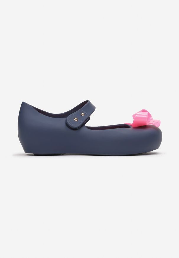 Born2be - Granatowo-Różowe Balerinki Talonia. Nosek buta: okrągły. Zapięcie: rzepy. Kolor: niebieski. Materiał: guma. Szerokość cholewki: normalna. Wzór: aplikacja. Styl: klasyczny
