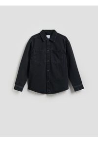 Reserved - Jeansowa koszula comfort fit - czarny. Kolor: czarny. Materiał: jeans