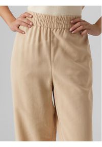 Vero Moda Spodnie materiałowe Carmen 10278926 Beżowy Wide Leg. Kolor: beżowy. Materiał: wiskoza