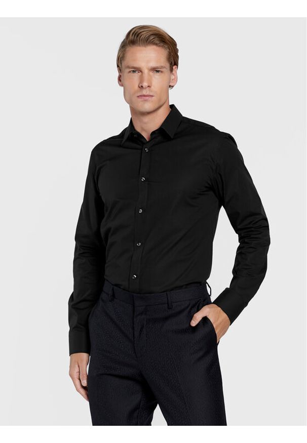 Hugo Koszula Elisha02 50479396 Czarny Slim Fit. Kolor: czarny. Materiał: bawełna