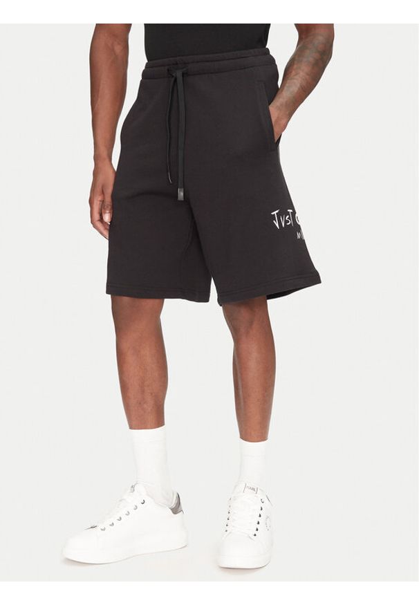 Just Cavalli Szorty sportowe 78OADT07 Czarny Regular Fit. Kolor: czarny. Materiał: bawełna. Styl: sportowy