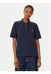 Weekend Max Mara Polo Scena 2515951011 Granatowy Regular Fit. Typ kołnierza: polo. Kolor: niebieski. Materiał: wiskoza, bawełna #1