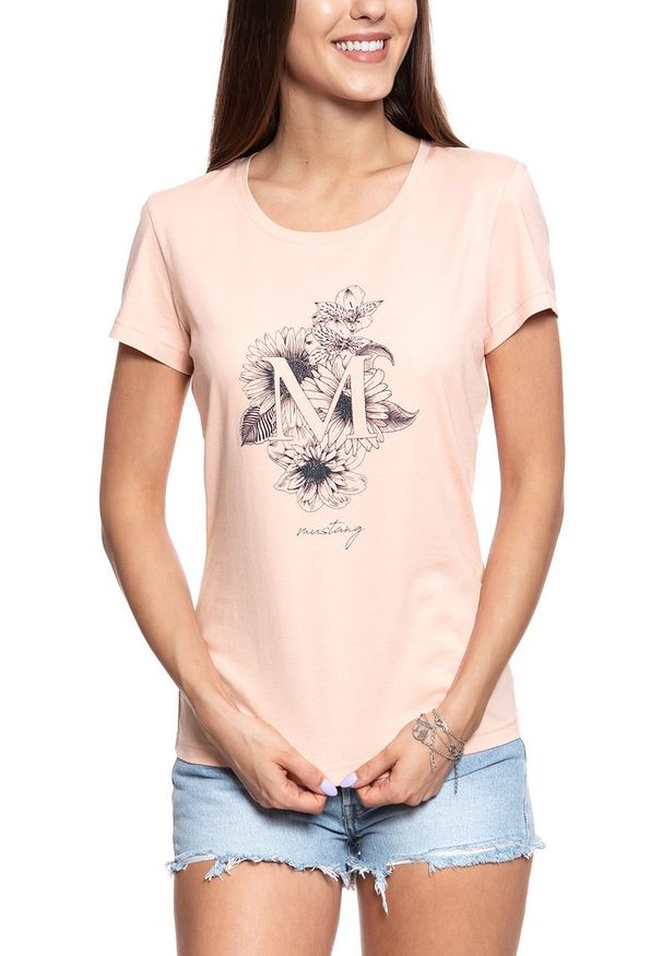 Mustang - MUSTANG T SHIRT DAMSKI Alexia C Print 1008933 8415. Wzór: nadruk