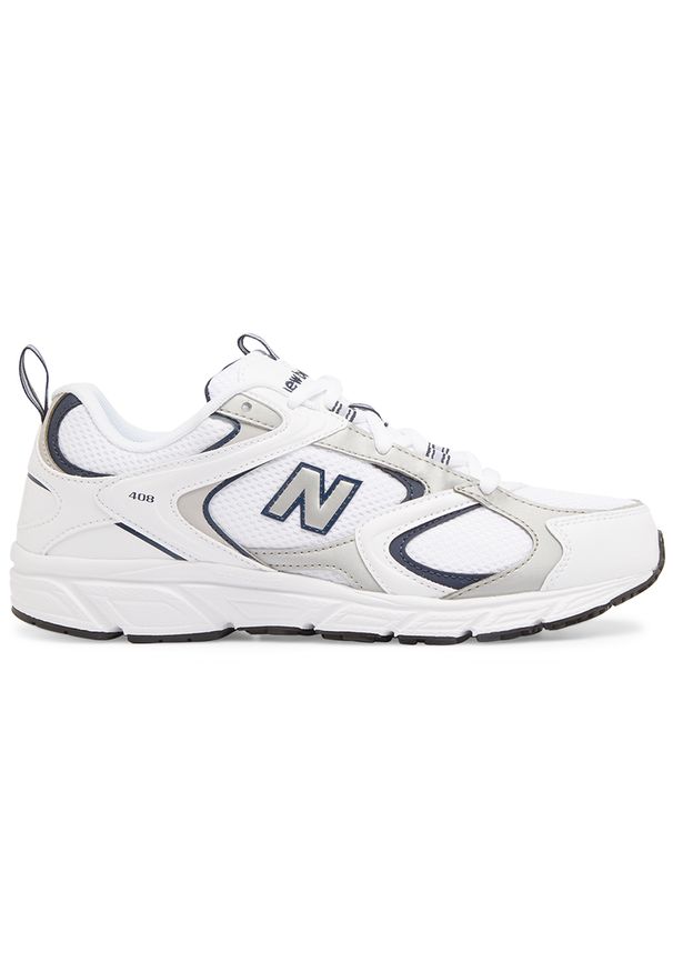 Buty unisex New Balance ML408A – białe. Kolor: biały. Materiał: syntetyk, materiał. Szerokość cholewki: normalna. Sezon: lato. Sport: turystyka piesza