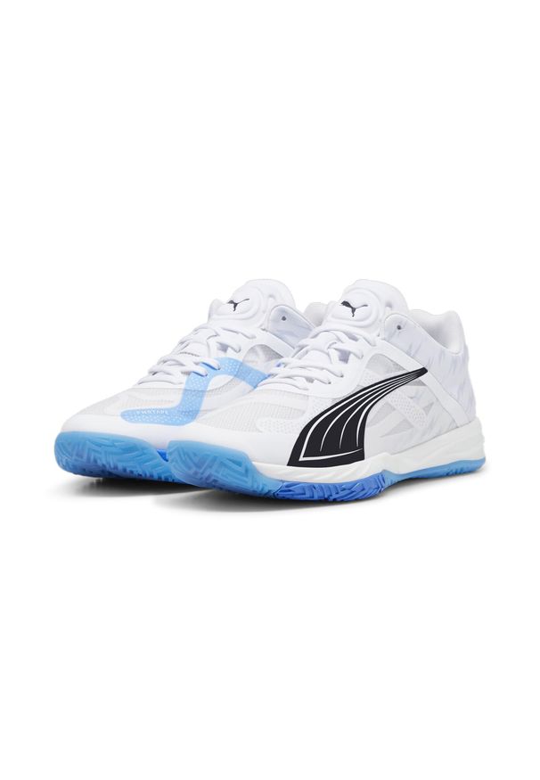 Puma - Buty halowe Accelerate NITRO™ SQD PUMA White Bluemazing Black Blue. Kolor: biały, czarny, niebieski, wielokolorowy