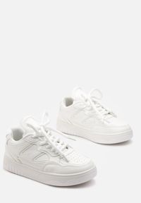 Born2be - Białe Sneakersy na Grubej Podeszwie z Wstawkami Kalidras. Kolor: biały #4