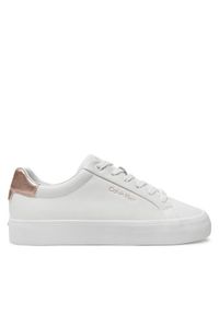 Calvin Klein Sneakersy Vulc Lace Up Saff Fox W/Met Bt HW0HW02104 Biały. Kolor: biały