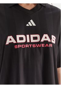 Adidas - adidas Polo Tiro JN2749 Czarny Loose Fit. Typ kołnierza: polo. Kolor: czarny. Materiał: syntetyk #3