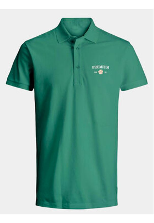 Jack & Jones Polo Jprblaalfie 12259678 Zielony Regular Fit. Typ kołnierza: polo. Kolor: zielony. Materiał: bawełna